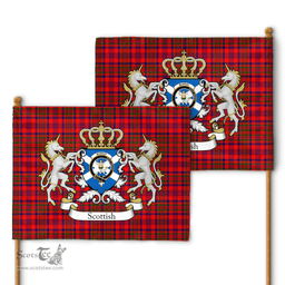 Scottish Murray Of Dysart Clan Badge Tartan Coat of Arm Garden Flag - Tartan Plaid Flags Scottish Plaid Tartan Plaid - ScotsTee - scotstee.com