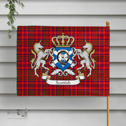 Scottish Murray Of Dysart Clan Badge Tartan Coat of Arm Garden Flag - Tartan Plaid Flags Scottish Plaid Tartan Plaid - ScotsTee - scotstee.com