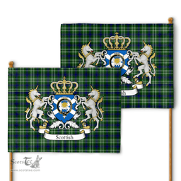 Scottish Purves Clan Badge Tartan Coat of Arm Garden Flag - Tartan Plaid Flags Scottish Plaid Tartan Plaid - ScotsTee - scotstee.com