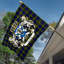 Scottish Muir Clan Badge Tartan Coat of Arm Garden Flag - Tartan Plaid Flags Scottish Plaid Tartan Plaid - ScotsTee - scotstee.com