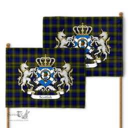 Scottish Muir Clan Badge Tartan Coat of Arm Garden Flag - Tartan Plaid Flags Scottish Plaid Tartan Plaid - ScotsTee - scotstee.com