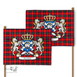 Scottish Ruthven Clan Badge Tartan Coat of Arm Garden Flag - Tartan Plaid Flags Scottish Plaid Tartan Plaid - ScotsTee - scotstee.com