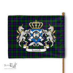 Scottish Shaw Of Sauchie Clan Badge Tartan Coat of Arm Garden Flag - Tartan Plaid Flags Scottish Plaid Tartan Plaid - ScotsTee - scotstee.com