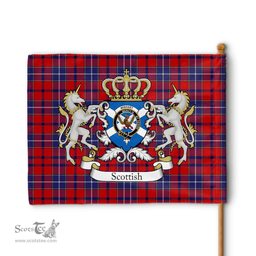 Scottish Wishart Clan Badge Tartan Coat of Arm Garden Flag - Tartan Plaid Flags Scottish Plaid Tartan Plaid - ScotsTee - scotstee.com