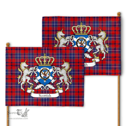 Scottish Wishart Clan Badge Tartan Coat of Arm Garden Flag - Tartan Plaid Flags Scottish Plaid Tartan Plaid - ScotsTee - scotstee.com