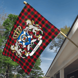 Scottish Mow Clan Badge Tartan Coat of Arm Garden Flag - Tartan Plaid Flags Scottish Plaid Tartan Plaid - ScotsTee - scotstee.com