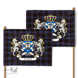Scottish Nairn Clan Badge Tartan Coat of Arm Garden Flag - Tartan Plaid Flags Scottish Plaid Tartan Plaid - ScotsTee - scotstee.com