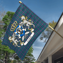 Scottish Sandilands Clan Badge Tartan Coat of Arm Garden Flag - Tartan Plaid Flags Scottish Plaid Tartan Plaid - ScotsTee - scotstee.com
