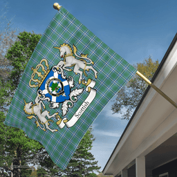 Scottish Irvine Clan Badge Tartan Coat of Arm Garden Flag - Tartan Plaid Flags Scottish Plaid Tartan Plaid - ScotsTee - scotstee.com