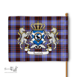 Scottish Rutherford Clan Badge Tartan Coat of Arm Garden Flag - Tartan Plaid Flags Scottish Plaid Tartan Plaid - ScotsTee - scotstee.com