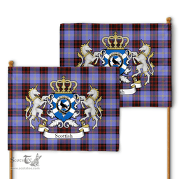Scottish Rutherford Clan Badge Tartan Coat of Arm Garden Flag - Tartan Plaid Flags Scottish Plaid Tartan Plaid - ScotsTee - scotstee.com