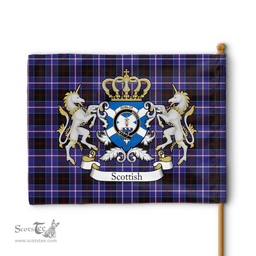Scottish Dunlop Clan Badge Tartan Coat of Arm Garden Flag - Tartan Plaid Flags Scottish Plaid Tartan Plaid - ScotsTee - scotstee.com