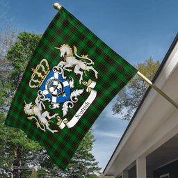 Scottish Orrock Clan Badge Tartan Coat of Arm Garden Flag Clan Badge Tartan Coat of Arm Garden Flag - Tartan Plaid Flags Scottish Plaid Tartan Plaid - ScotsTee - scotstee.com