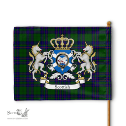 Scottish Lockhart Clan Badge Tartan Coat of Arm Garden Flag - Tartan Plaid Flags Scottish Plaid Tartan Plaid - ScotsTee - scotstee.com