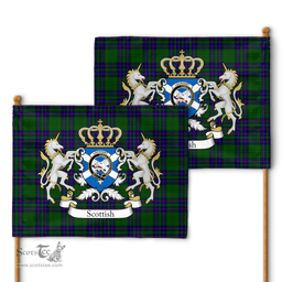 Scottish Lockhart Clan Badge Tartan Coat of Arm Garden Flag - Tartan Plaid Flags Scottish Plaid Tartan Plaid - ScotsTee - scotstee.com