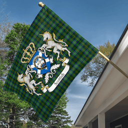 Scottish Cranstoun Clan Badge Tartan Coat of Arm Garden Flag - Tartan Plaid Flags Scottish Plaid Tartan Plaid - ScotsTee - scotstee.com