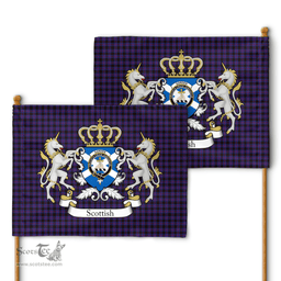Scottish Garden Clan Badge Tartan Coat of Arm Garden Flag - Tartan Plaid Flags Scottish Plaid Tartan Plaid - ScotsTee - scotstee.com