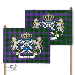 Scottish Elphinstone Clan Badge Tartan Coat of Arm Garden Flag - Tartan Plaid Flags Scottish Plaid Tartan Plaid - ScotsTee - scotstee.com