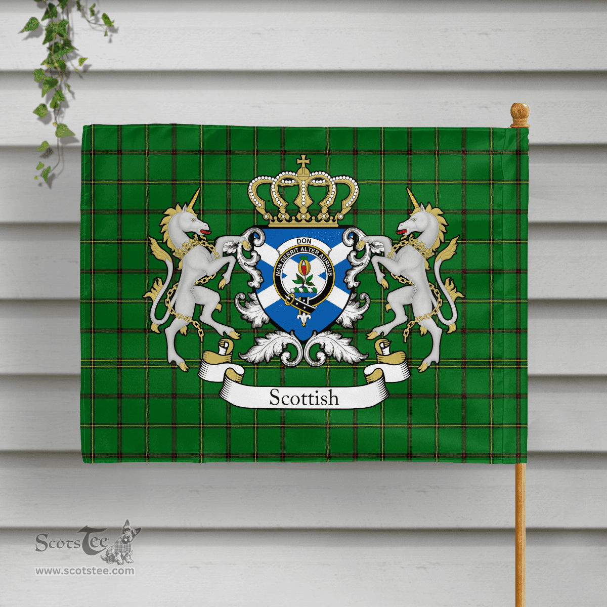Scottish Don Clan Badge Tartan Coat of Arm Garden Flag - Tartan Plaid Flags Scottish Plaid Tartan Plaid - ScotsTee - scotstee.com