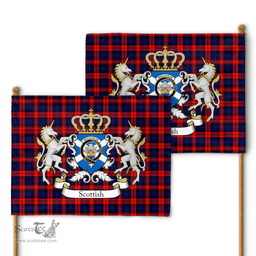 Scottish Maclachlan Clan Badge Tartan Coat of Arm Garden Flag - Tartan Plaid Flags Scottish Plaid Tartan Plaid - ScotsTee - scotstee.com