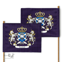 Scottish Horsburgh Clan Badge Tartan Coat of Arm Garden Flag - Tartan Plaid Flags Scottish Plaid Tartan Plaid - ScotsTee - scotstee.com