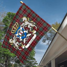 Scottish Crawford Clan Badge Tartan Coat of Arm Garden Flag - Tartan Plaid Flags Scottish Plaid Tartan Plaid - ScotsTee - scotstee.com
