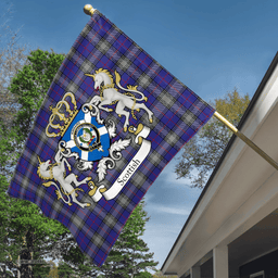 Scottish Kinnaird Clan Badge Tartan Coat of Arm Garden Flag - Tartan Plaid Flags Scottish Plaid Tartan Plaid - ScotsTee - scotstee.com