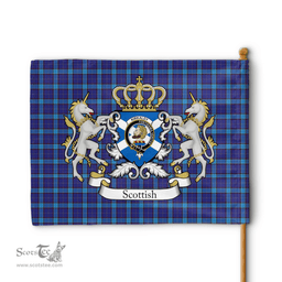 Scottish Kirkaldy Clan Badge Tartan Coat of Arm Garden Flag - Tartan Plaid Flags Scottish Plaid Tartan Plaid - ScotsTee - scotstee.com