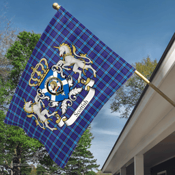 Scottish Kirkaldy Clan Badge Tartan Coat of Arm Garden Flag - Tartan Plaid Flags Scottish Plaid Tartan Plaid - ScotsTee - scotstee.com