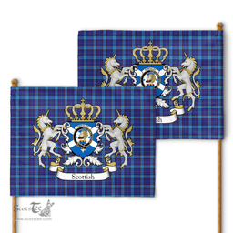 Scottish Kirkaldy Clan Badge Tartan Coat of Arm Garden Flag - Tartan Plaid Flags Scottish Plaid Tartan Plaid - ScotsTee - scotstee.com