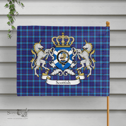 Scottish Kirkaldy Clan Badge Tartan Coat of Arm Garden Flag - Tartan Plaid Flags Scottish Plaid Tartan Plaid - ScotsTee - scotstee.com