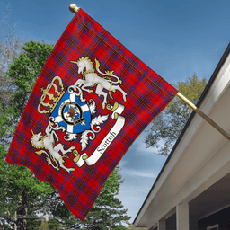 Scottish Leslie Clan Badge Tartan Coat of Arm Garden Flag - Tartan Plaid Flags Scottish Plaid Tartan Plaid - ScotsTee - scotstee.com