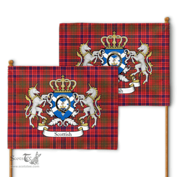 Scottish Lumsden Clan Badge Tartan Coat of Arm Garden Flag - Tartan Plaid Flags Scottish Plaid Tartan Plaid - ScotsTee - scotstee.com