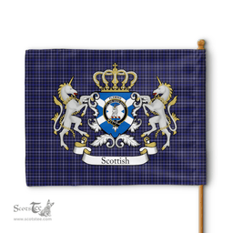 Scottish Fleming Clan Badge Tartan Coat of Arm Garden Flag - Tartan Plaid Flags Scottish Plaid Tartan Plaid - ScotsTee - scotstee.com