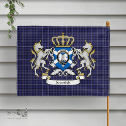Scottish Fleming Clan Badge Tartan Coat of Arm Garden Flag - Tartan Plaid Flags Scottish Plaid Tartan Plaid - ScotsTee - scotstee.com