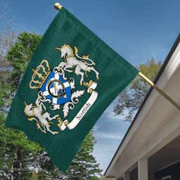 Scottish Lammie Clan Badge Tartan Coat of Arm Garden Flag - Tartan Plaid Flags Scottish Plaid Tartan Plaid - ScotsTee - scotstee.com