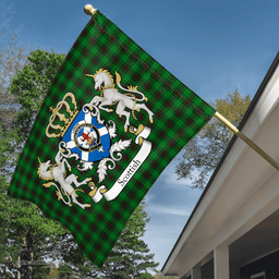 Scottish Lundin Clan Badge Tartan Coat of Arm Garden Flag - Tartan Plaid Flags Scottish Plaid Tartan Plaid - ScotsTee - scotstee.com