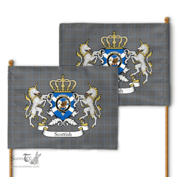 Scottish Gladstone Clan Badge Tartan Coat of Arm Garden Flag - Tartan Plaid Flags Scottish Plaid Tartan Plaid - ScotsTee - scotstee.com
