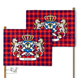 Scottish Hamilton Clan Badge Tartan Coat of Arm Garden Flag - Tartan Plaid Flags Scottish Plaid Tartan Plaid - ScotsTee - scotstee.com