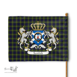 Scottish Colquhoun Clan Badge Tartan Coat of Arm Garden Flag - Tartan Plaid Flags Scottish Plaid Tartan Plaid - ScotsTee - scotstee.com