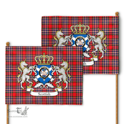 Scottish Macfarlane Clan Badge Tartan Coat of Arm Garden Flag - Tartan Plaid Flags Scottish Plaid Tartan Plaid - ScotsTee - scotstee.com