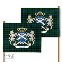 Scottish Mackay Clan Badge Tartan Coat of Arm Garden Flag - Tartan Plaid Flags Scottish Plaid Tartan Plaid - ScotsTee - scotstee.com