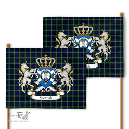 Scottish Lamont Clan Badge Tartan Coat of Arm Garden Flag - Tartan Plaid Flags Scottish Plaid Tartan Plaid - ScotsTee - scotstee.com