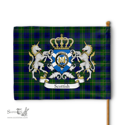 Scottish Johnstone Clan Badge Tartan Coat of Arm Garden Flag - Tartan Plaid Flags Scottish Plaid Tartan Plaid - ScotsTee - scotstee.com