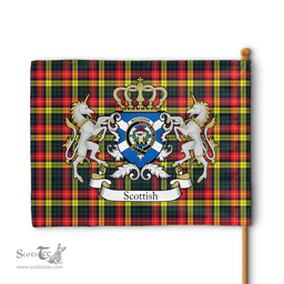 Scottish Buchanan Clan Badge Tartan Coat of Arm Garden Flag - Tartan Plaid Flags Scottish Plaid Tartan Plaid - ScotsTee - scotstee.com