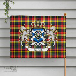 Scottish Buchanan Clan Badge Tartan Coat of Arm Garden Flag - Tartan Plaid Flags Scottish Plaid Tartan Plaid - ScotsTee - scotstee.com