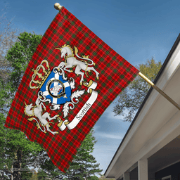 Scottish Heron Clan Badge Tartan Coat of Arm Garden Flag - Tartan Plaid Flags Scottish Plaid Tartan Plaid - ScotsTee - scotstee.com