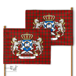 Scottish Heron Clan Badge Tartan Coat of Arm Garden Flag - Tartan Plaid Flags Scottish Plaid Tartan Plaid - ScotsTee - scotstee.com