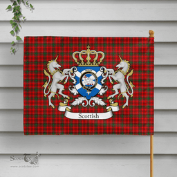 Scottish Heron Clan Badge Tartan Coat of Arm Garden Flag - Tartan Plaid Flags Scottish Plaid Tartan Plaid - ScotsTee - scotstee.com