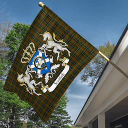 Scottish Brisbane Clan Badge Tartan Coat of Arm Garden Flag - Tartan Plaid Flags Scottish Plaid Tartan Plaid - ScotsTee - scotstee.com